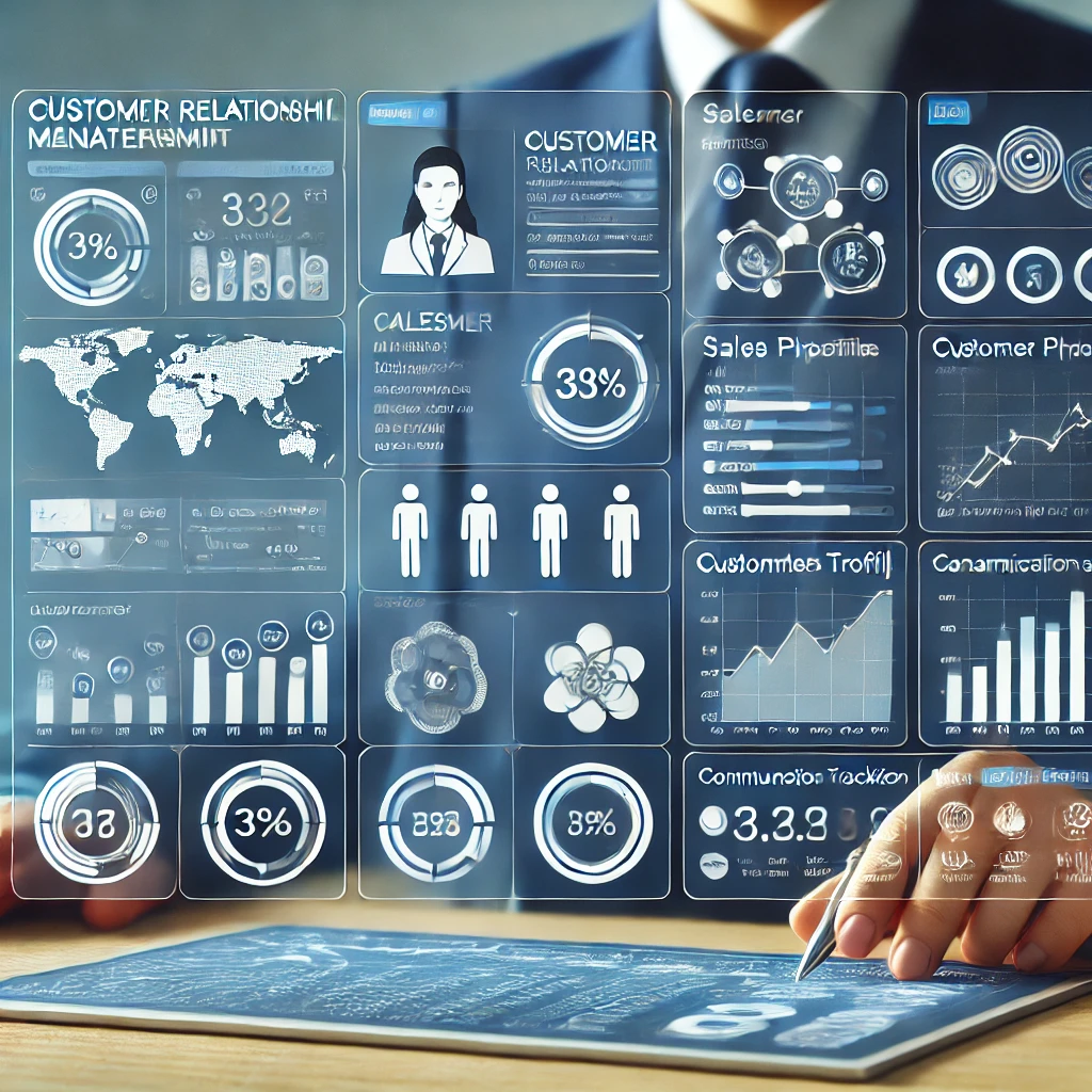 A professional CRM dashboard interface of an ERP system. A professional CRM dashboard interface of an ERP system.